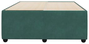 Estrutura de cama sem colchão 120x200 cm veludo verde-escuro