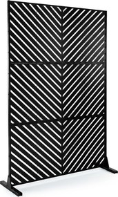 Biombo de Privacidade Exterior, 121 x 40 x 183 cm, Base Independente, Preto