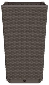 Vasos/floreiras 2 pcs 32,5x32,5x57 cm PP castanho