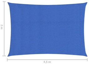 Para-sol estilo vela 160 g/m² 2x4,5 m PEAD azul