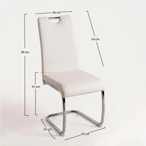 Conjunto de 2 Cadeiras Halley Cantilever em Couro Artificial Branco -