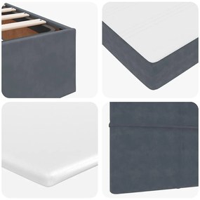 Estrutura de cama otomana com colchão 160x200cm cinzento escuro