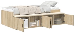 Cama com Armazenamento Carvalho Sonoma 90x190 cm