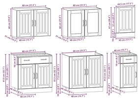 7 peças armário de cozinha conjunto Kalmar branco