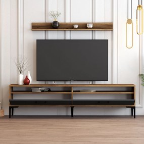 Móvel de TV Istanbul – Nogueira e Antracite – 180x47x35 cm