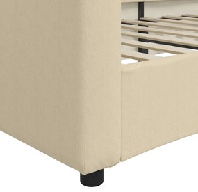 Sofá-cama 80x200 cm tecido cor creme