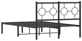 Estrutura de cama com cabeceira 120x200 cm metal preto
