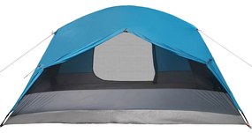 Tenda familiar c/ avançado para 6 pessoas impermeável azul