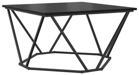 Mesa de Centro Preto Carvalho 80x80x45 cm Madeira Revestida