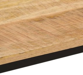 Mesa jantar 110x55x75 cm madeira mangueira maciça áspera/ferro