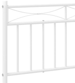 Estrutura de cama com cabeceira e pés 100x190 cm metal branco