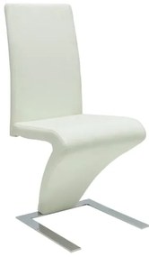 Cadeiras de jantar 2 pcs couro artificial branco