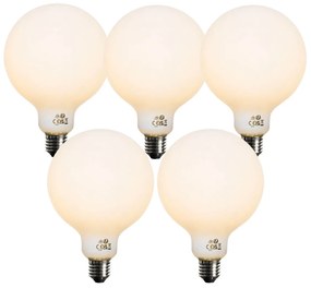Conjunto de 5 Lâmpadas LED E27 Reguláveis Opala G125 5W 450 lm 2200K