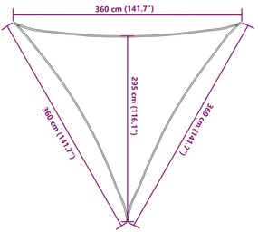 Para-sol estilo vela 160 g/m² 3,6x3,6x3,6 m PEAD preto