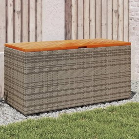 Caixa arrumação jardim 110x50x54 cm vime PE/acácia maciça cinza