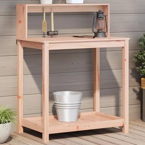 vidaXL Mesa de jardinagem com prateleiras madeira de douglas maciça