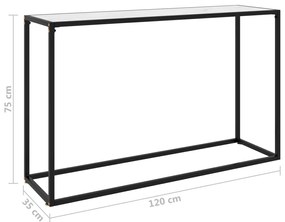 Mesa consola 120x35x75 cm vidro temperado branco