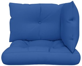 Almofadões para móveis de paletes 3 pcs tecido azul real