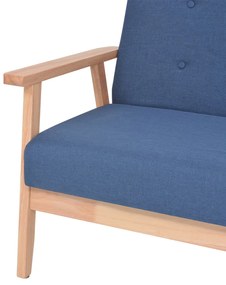 Conjunto de sofás 3 pcs tecido azul