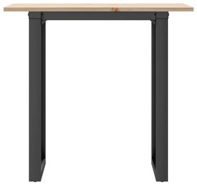 Mesa de jantar estrutura em O 80x50x75 cm pinho e aço