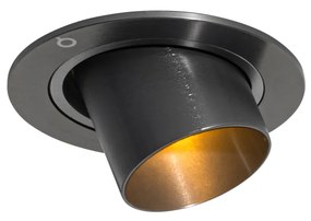 Foco embutido moderno Cinza Escuro GU10 35mm Redondo Inclinável - Installa