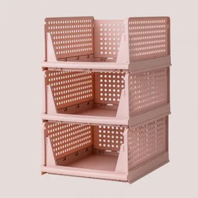 Conjunto De 3 Organizadores De Roupa Evadin Rosa Claro & ↑18,8 Cm - Sklum