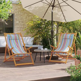 vidaXL Cadeiras de praia dobráveis 2 pcs tecido multicor
