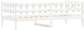 Sofá-cama sem colchão 80x200 cm madeira de pinho maciça branco
