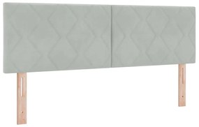 Cama Box Spring vidaXL com Colchão Cinza-Claro 140x190 cm Veludo