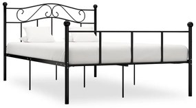 Estrutura de cama em metal preto 160x200 cm
