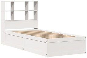 Cama sem colchão 90x200 cm madeira de pinho maciça branco