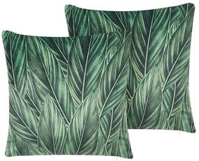 Conjunto de 2 almofadas decorativas verdes 45 x 45 cm DIASCIA Beliani