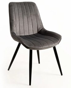 Cadeira Lene Veludo - Cinza escuro