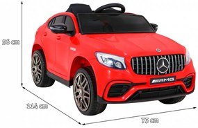 Carro elétrico para Crianças 12V 4x4 Mercedes Benz GLC63S Rodas de EVA, Assento de couro Vermelho