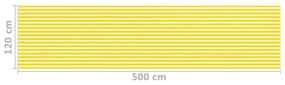 Tela de varanda 120x500 cm PEAD amarelo e branco