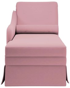 Chaise lounge c/ reforço/apoio de braços direito veludo rosa