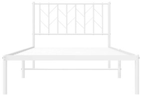 Estrutura de cama com cabeceira 100x200 cm metal branco