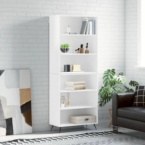 vidaXL Armário alto 69,5x32,5x180cm derivados madeira branco brilhante