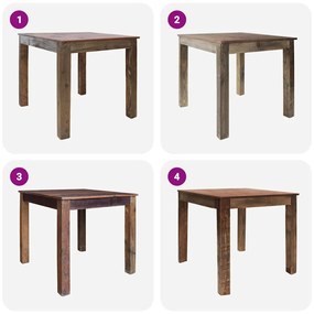 Mesa de jantar mistura de madeiras recicladas 82x80x76 cm