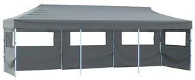 Tenda para festas pop-up dobrável c/ 5 paredes 870x291x315 cm antracit