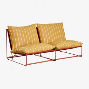 Sofá Modular De Jardim De 2 Peças Amaro Amarelo Mel - Vermelho Argila - Sklum