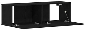 Armário de TV Preto em Madeira de Engenharia 100x30x30 cm