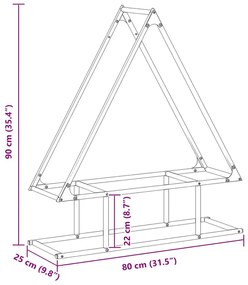 Suporte para lenha 80x25x90 cm aço laminado a frio antracite
