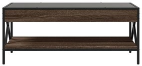 Mesa de centro luzes LED Infinity 90x50x38 cm carvalho castanho