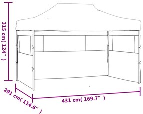 Tenda dobrável com 3 paredes 3x4,5 m antracite