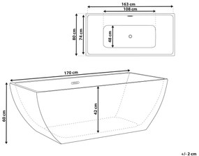 Banheira autónoma em acrílico branco 170 x 80 cm CABRUNA Beliani