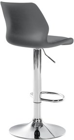 Banco alto Gilbert em plástico com estrutura cromada 82-102 x 39 x 42 cm Cinzento