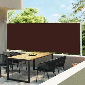 Toldo lateral retrátil para pátio 600x160 cm castanho