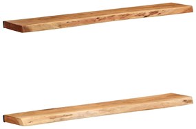 vidaXL Prateleiras parede 2 pcs 100x20x3,5 cm madeira de acácia maciça