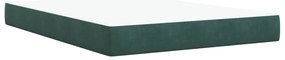 Cama com molas/colchão 160x200 cm veludo verde-escuro